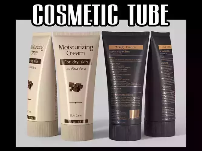 Cosmetic tube 02 3D model