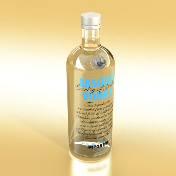 Wine Table Rack Bottles and Glasses 3D model_65