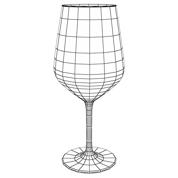 Wine Table Rack Bottles and Glasses 3D model_43