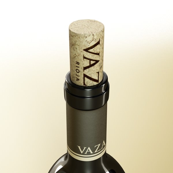 Wine Table Rack Bottles and Glasses 3D model_32