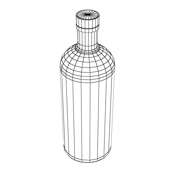 Wine Table Rack Bottles and Glasses 3D model_74