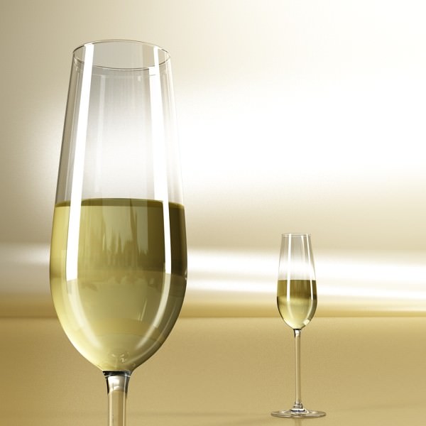 Wine Table Rack Bottles and Glasses 3D model_57