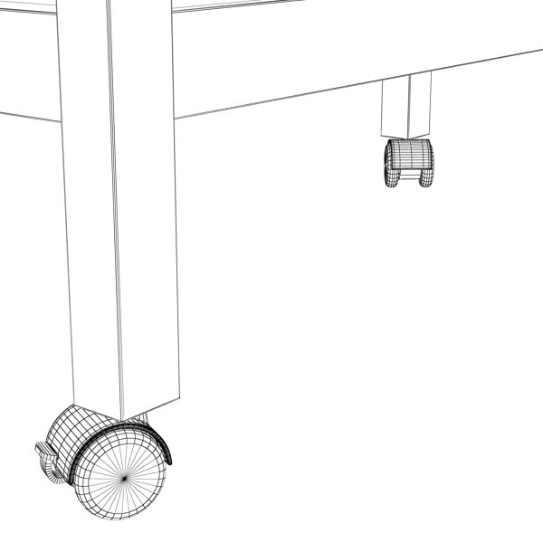 Wine Table Rack Bottles and Glasses 3D model_17