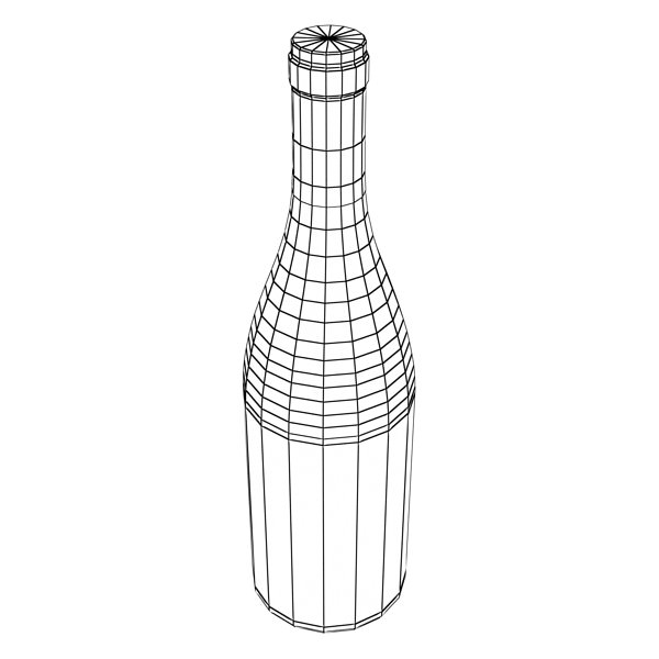 Wine Table Rack Bottles and Glasses 3D model_62