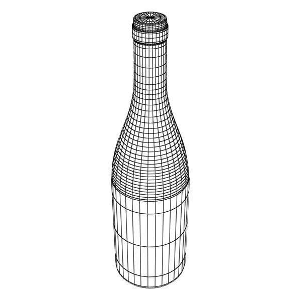 Wine Table Rack Bottles and Glasses 3D model_61