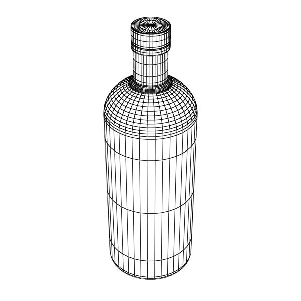 Wine Table Rack Bottles and Glasses 3D model_75