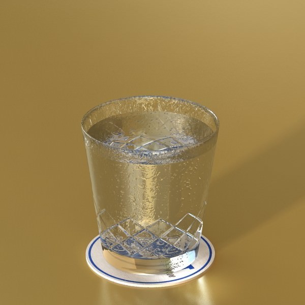 Wine Table Rack Bottles and Glasses 3D model_21