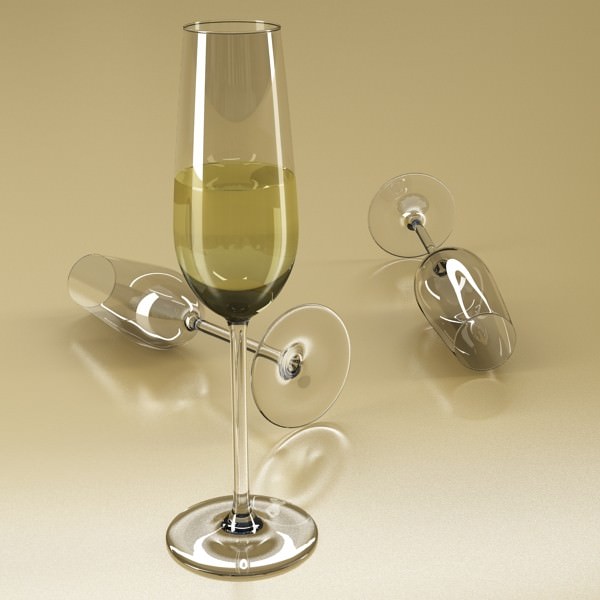 Wine Table Rack Bottles and Glasses 3D model_58