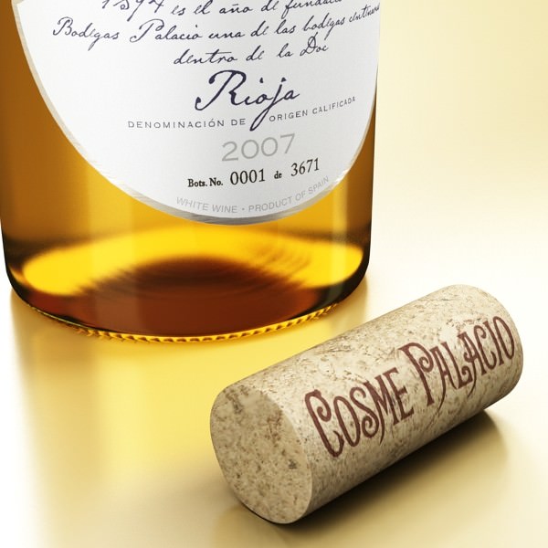 Wine Table Rack Bottles and Glasses 3D model_55