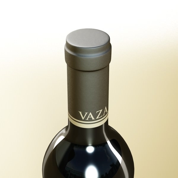 Wine Table Rack Bottles and Glasses 3D model_30