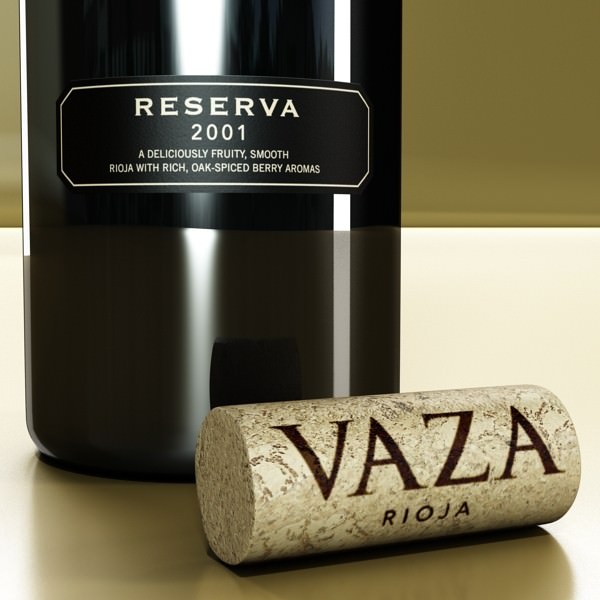 Wine Table Rack Bottles and Glasses 3D model_34