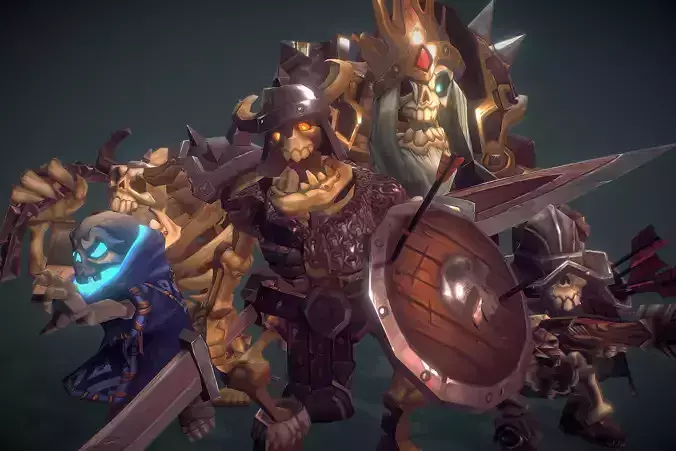 Skeleton Crew - Low Poly Hand Painted Low-poly 3D model