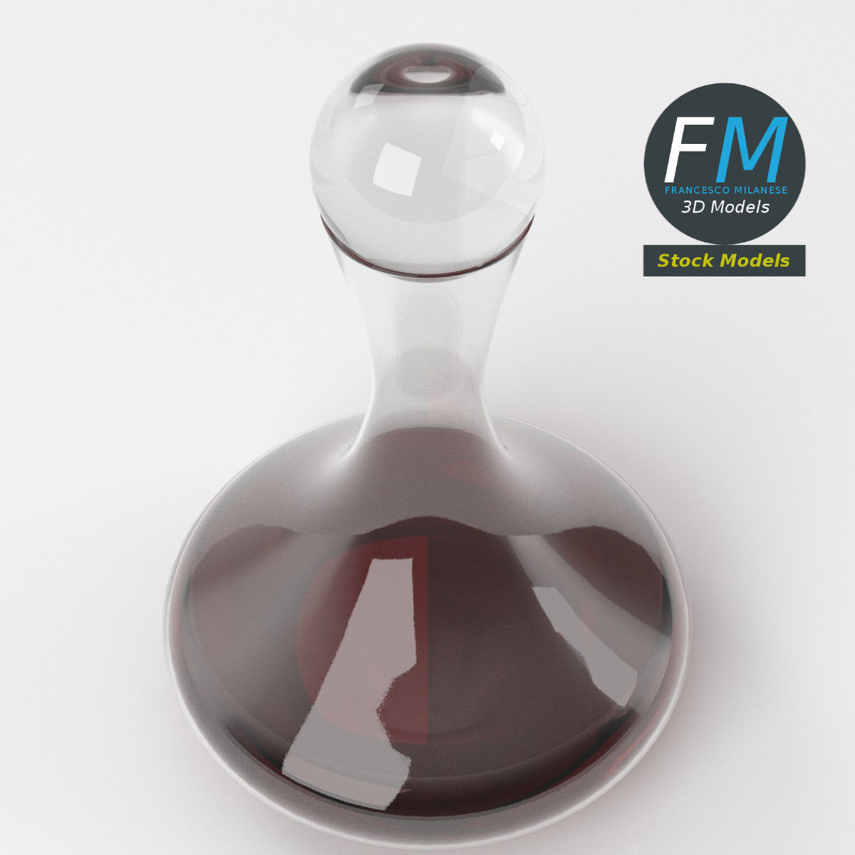 Wine decanter with stopper 3D model_5