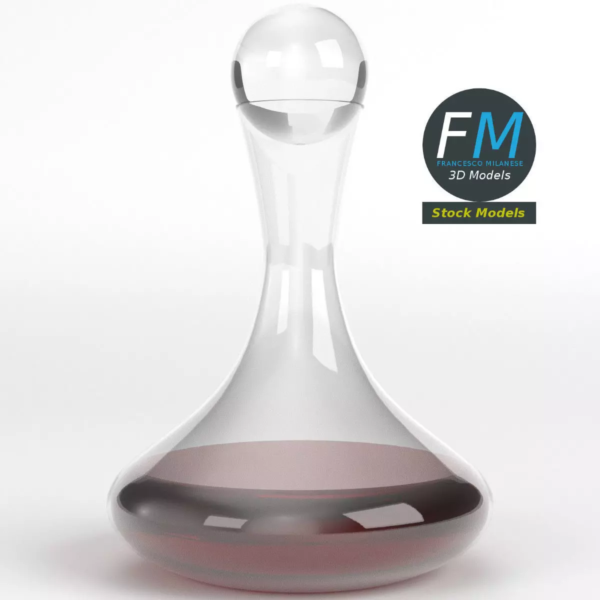 Wine decanter with stopper 3D model_0