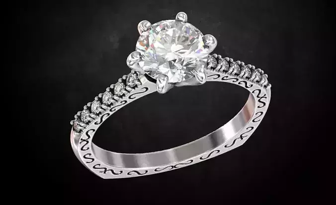 Ring with stones and patterns many sizes