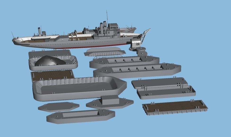 Imperial Japanese Navy For the Background Simplicity Pontoon Set 3D model_3