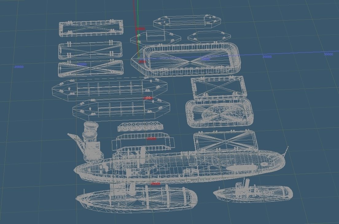 Imperial Japanese Navy For the Background Simplicity Pontoon Set 3D model_9