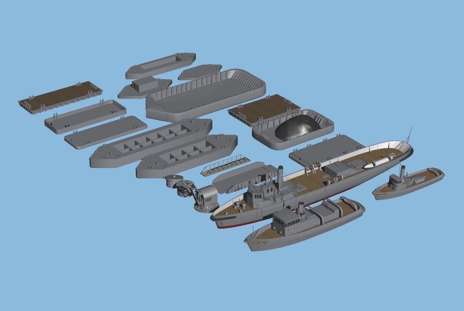 Imperial Japanese Navy For the Background Simplicity Pontoon Set 3D model_1
