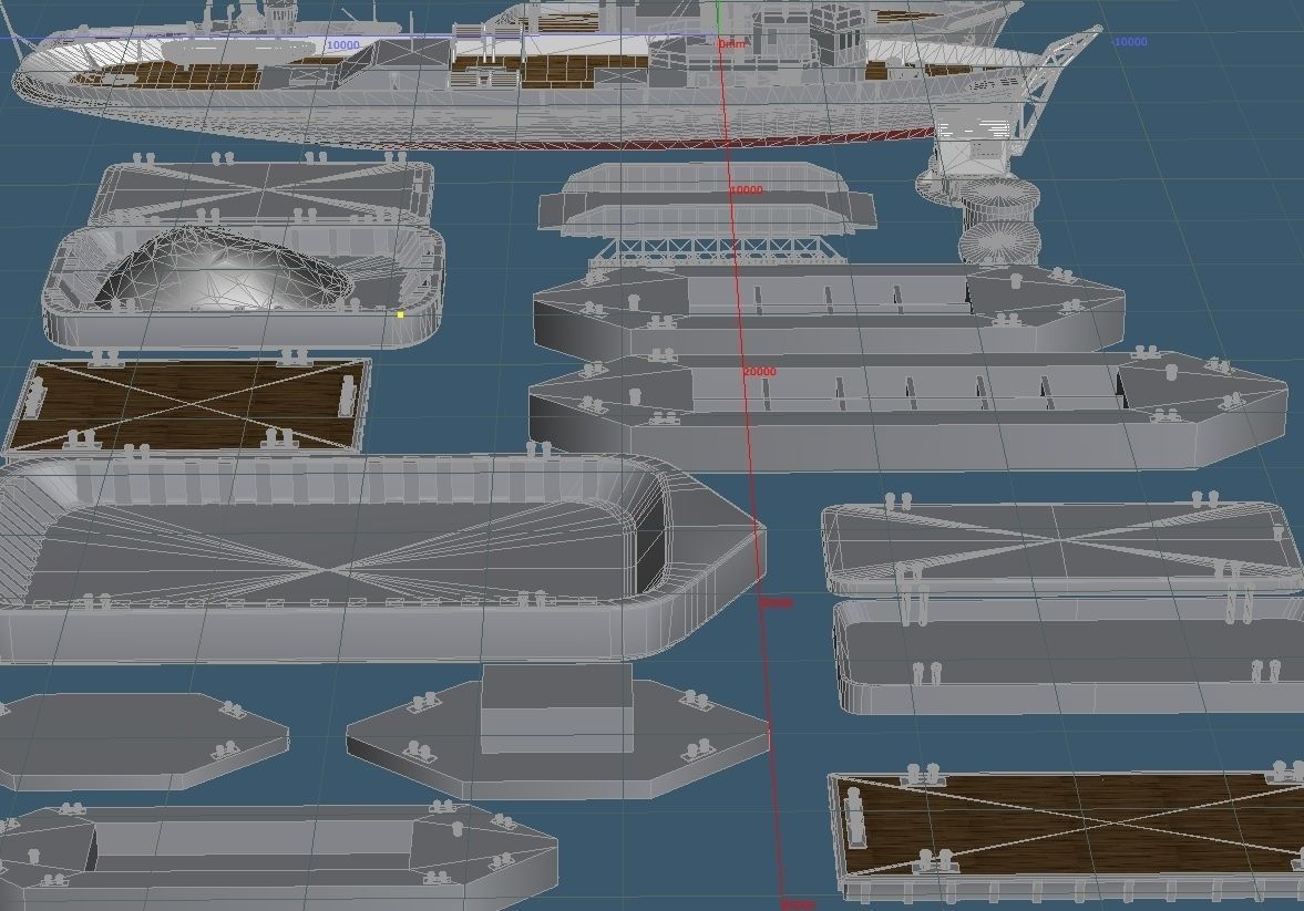 Imperial Japanese Navy For the Background Simplicity Pontoon Set 3D model_6