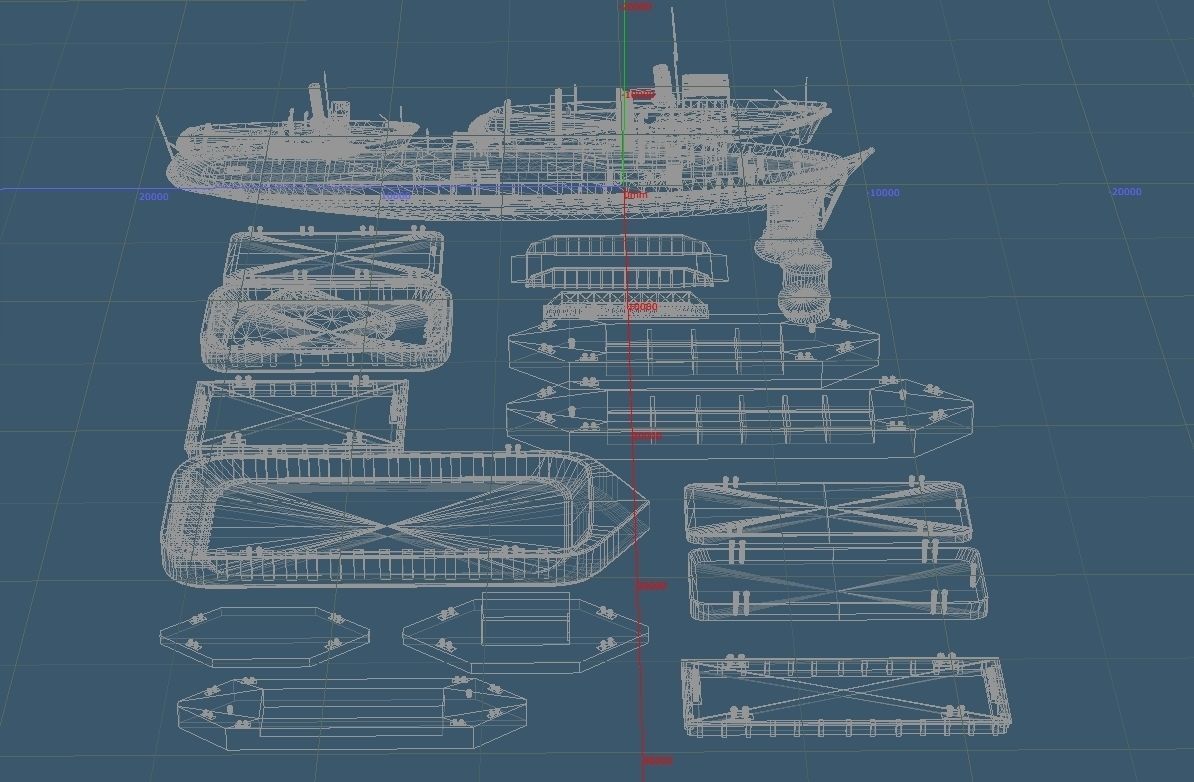 Imperial Japanese Navy For the Background Simplicity Pontoon Set 3D model_10