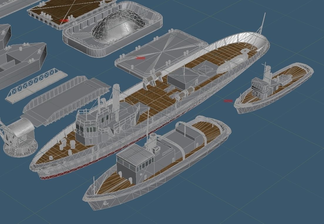 Imperial Japanese Navy For the Background Simplicity Pontoon Set 3D model_7