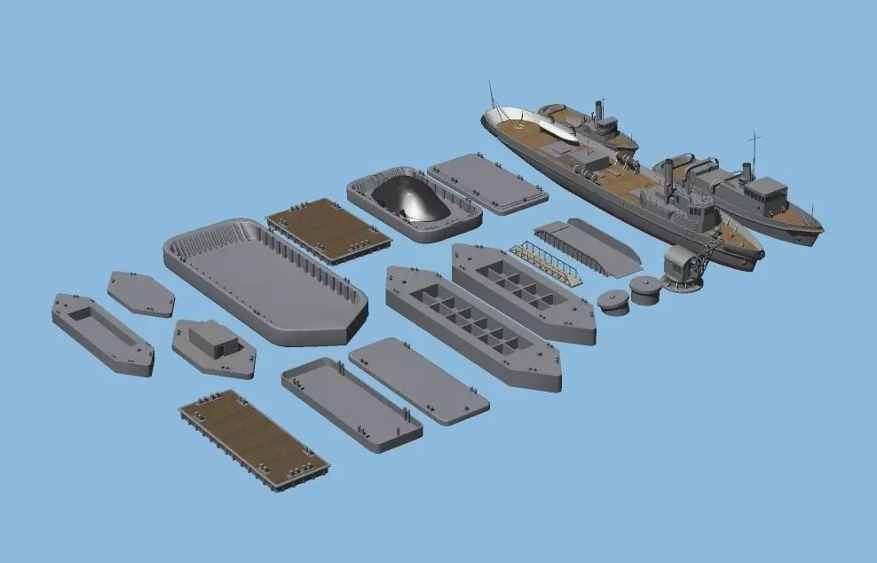 Imperial Japanese Navy For the Background Simplicity Pontoon Set 3D model_0