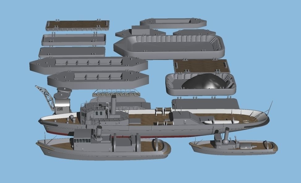 Imperial Japanese Navy For the Background Simplicity Pontoon Set 3D model_2