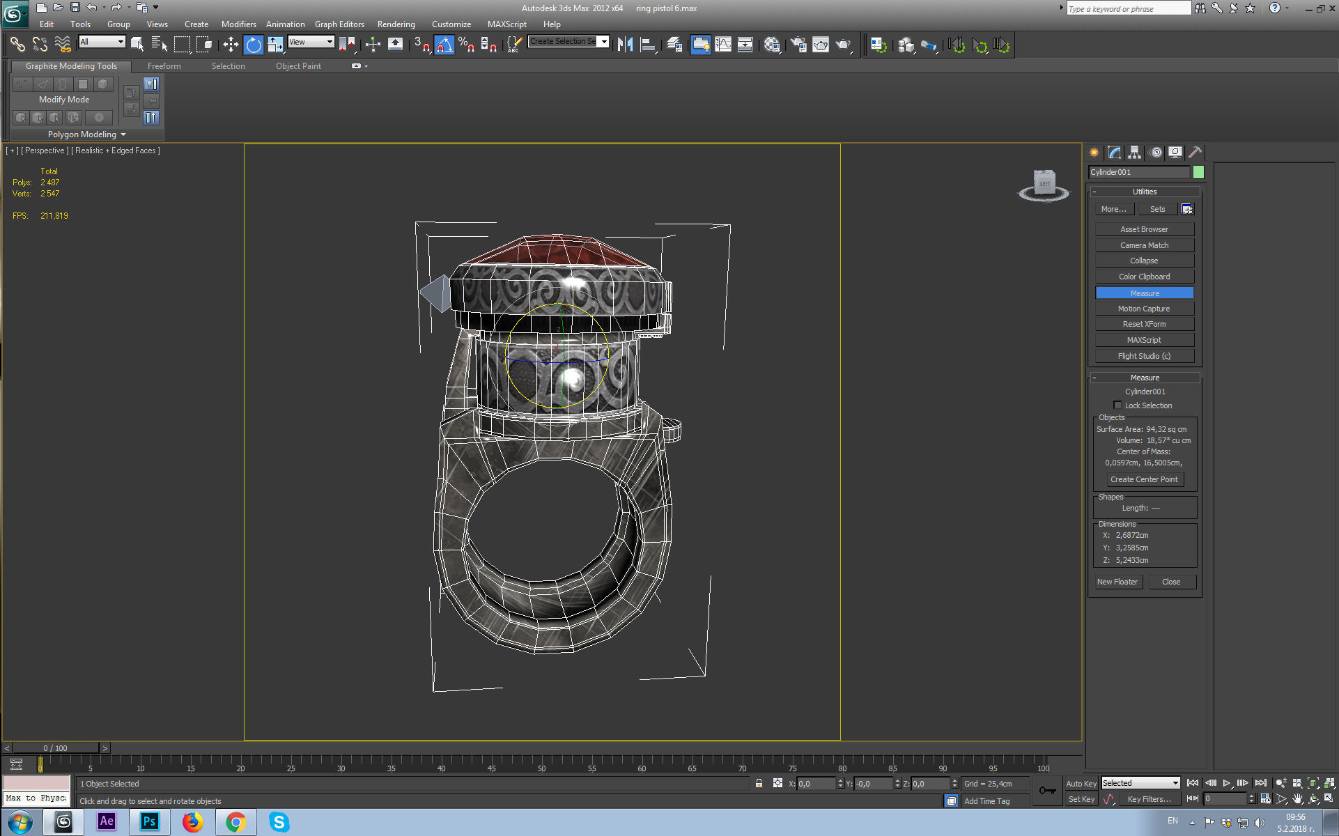 ring pistol animated Low-poly 3D model_24