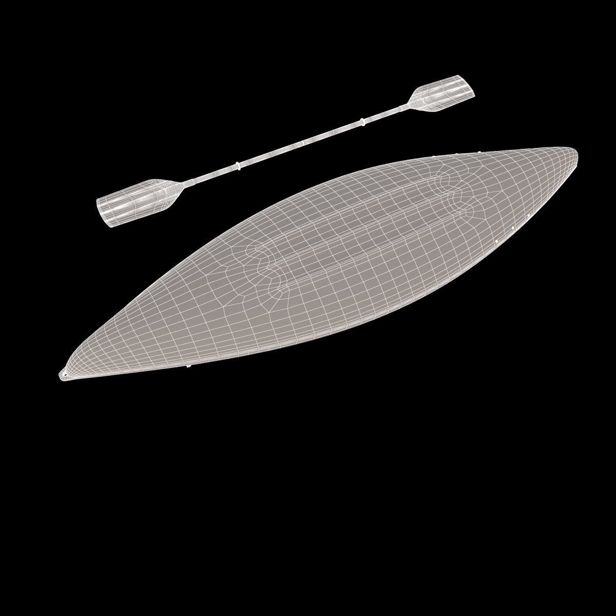 Sport Boat With Paddle 3D model_14