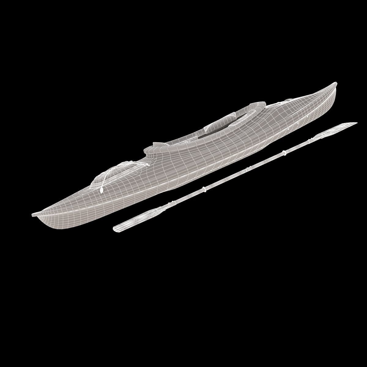 Sport Boat With Paddle 3D model_16