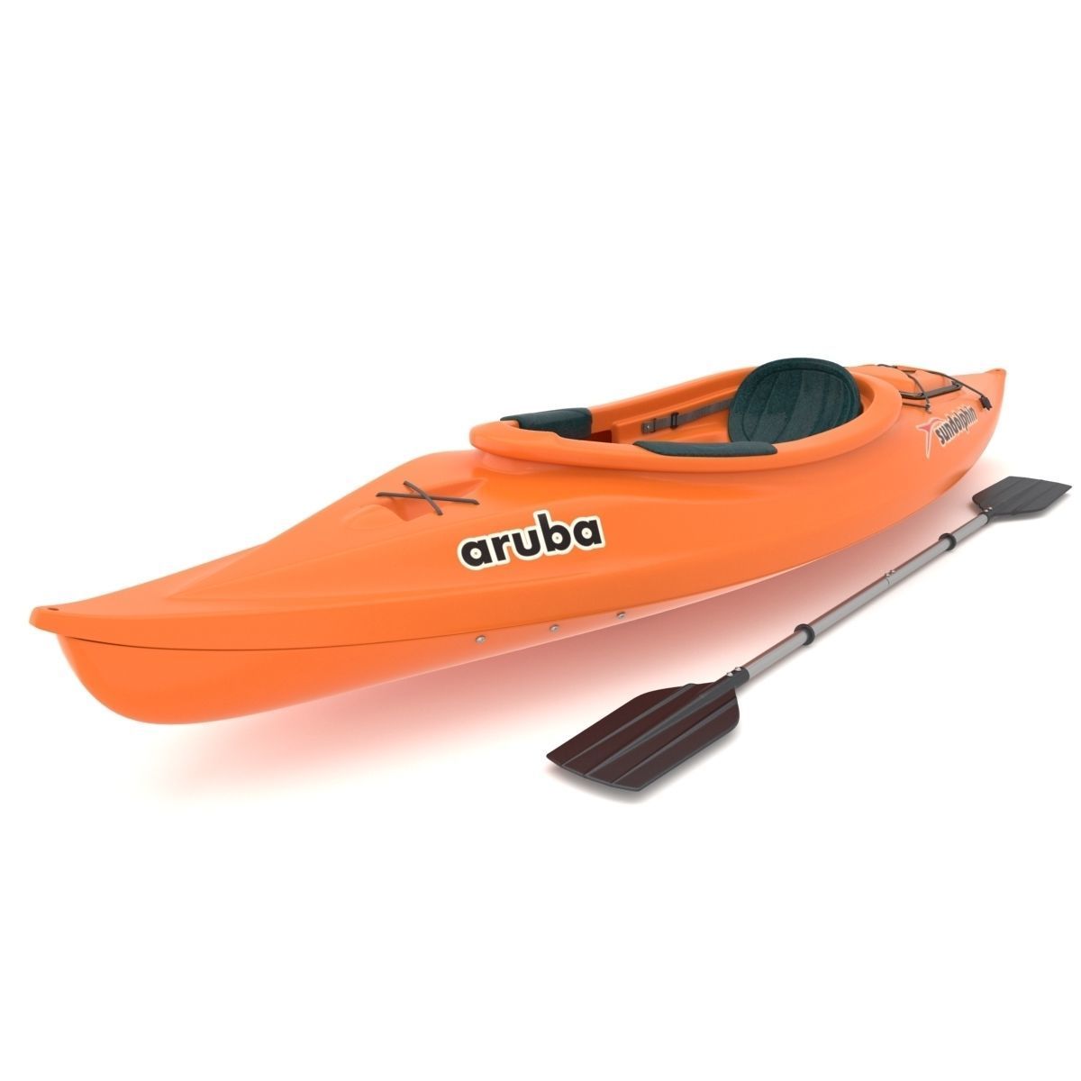 Sport Boat With Paddle 3D model_5