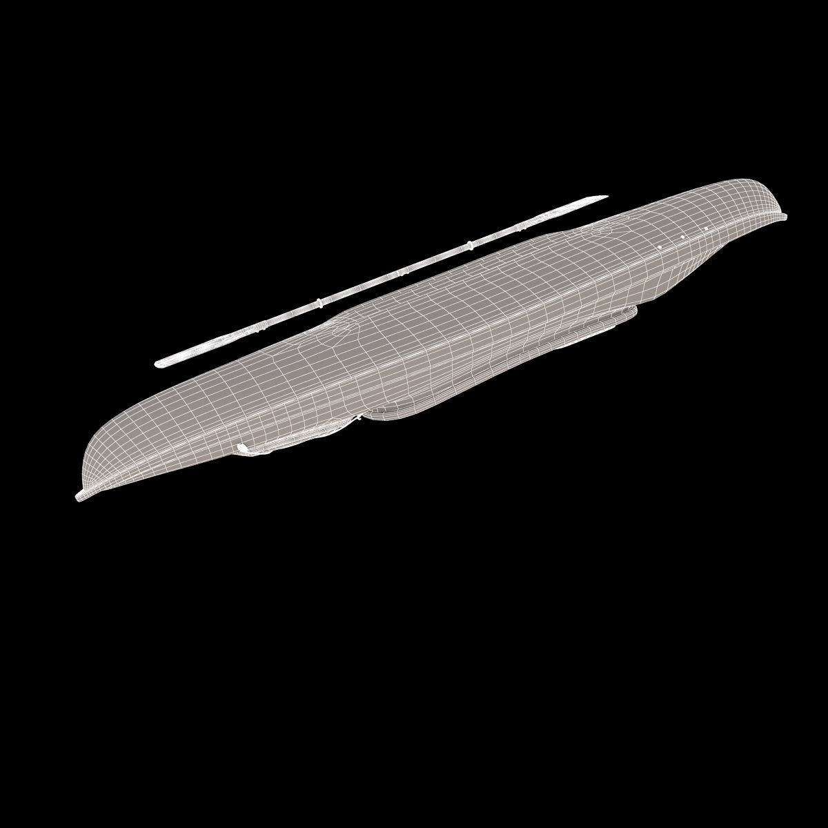 Sport Boat With Paddle 3D model_18