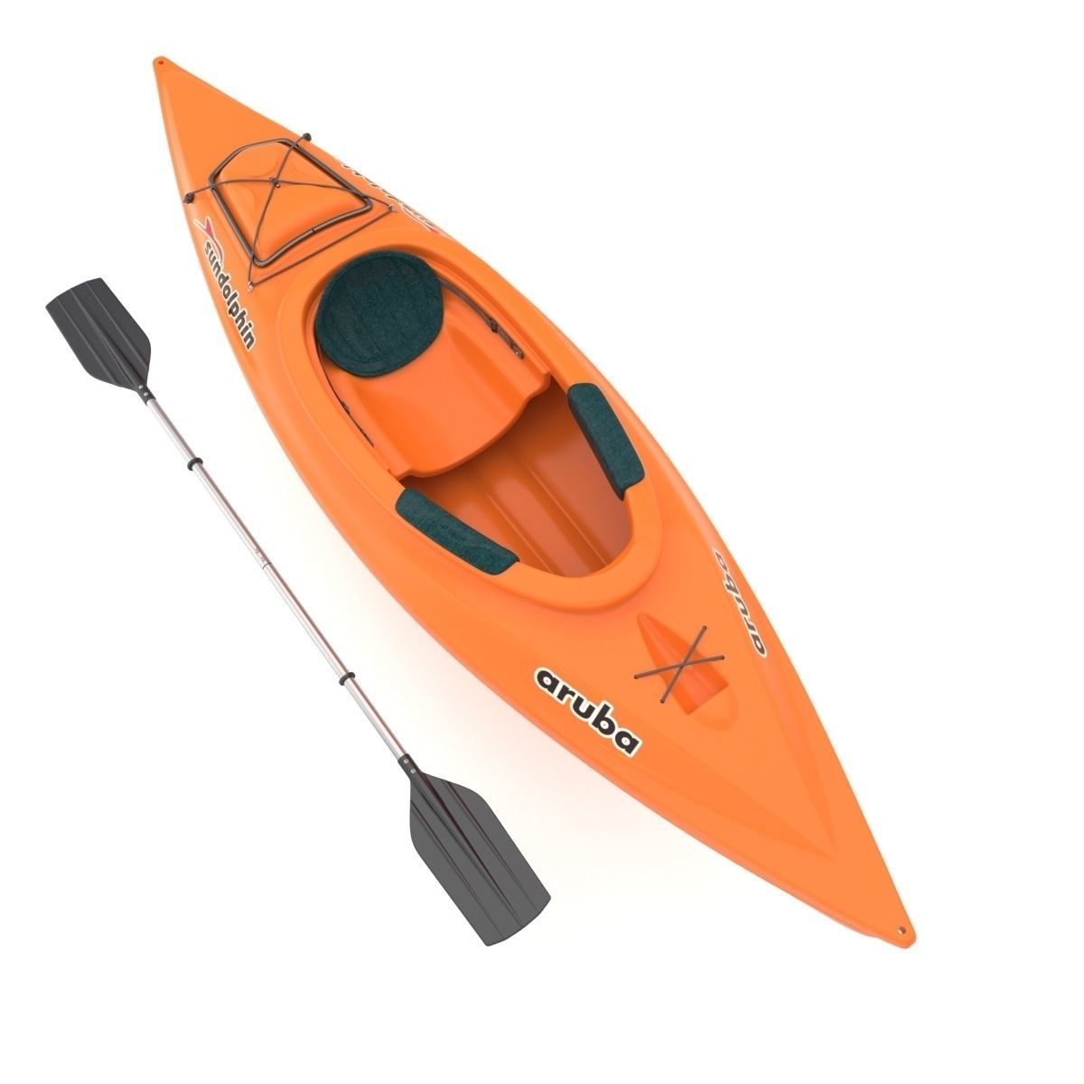 Sport Boat With Paddle 3D model_7