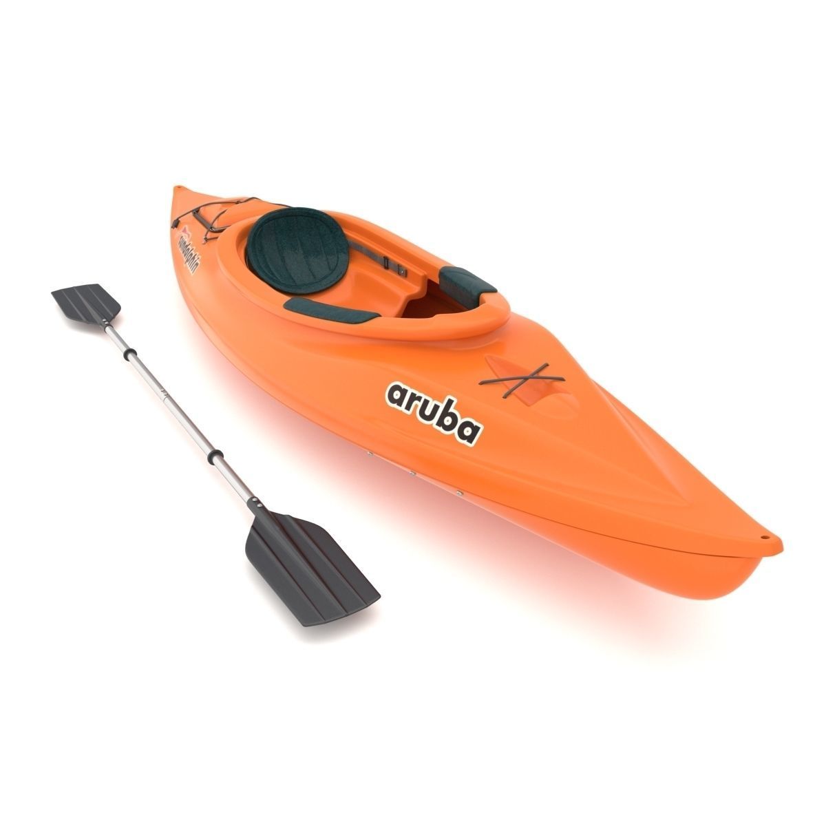 Sport Boat With Paddle 3D model_8