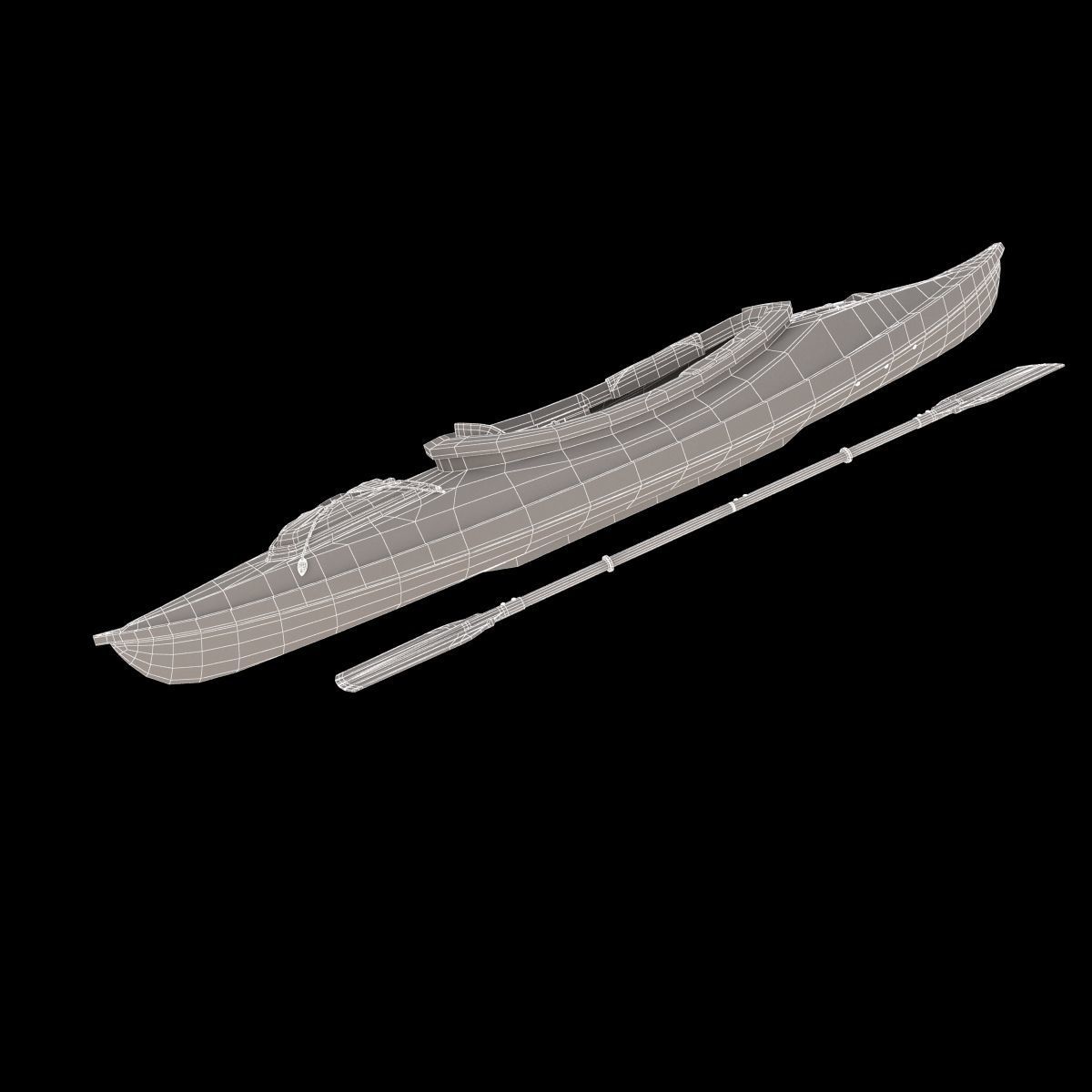 Sport Boat With Paddle 3D model_15