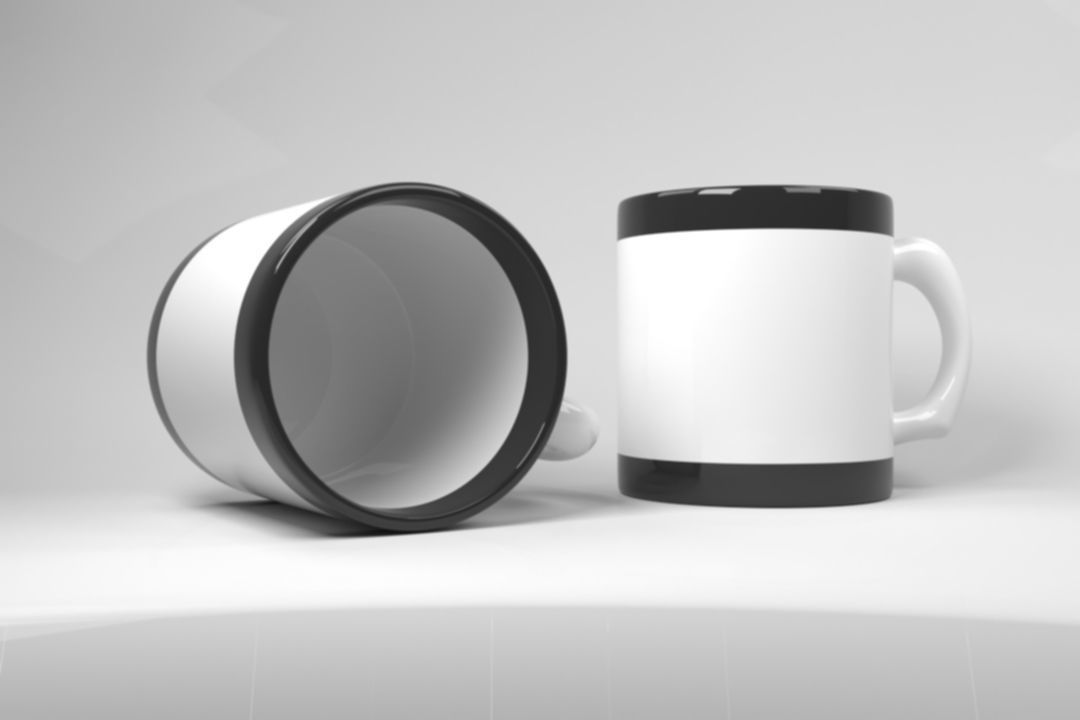  Black and white cup  3D model_5