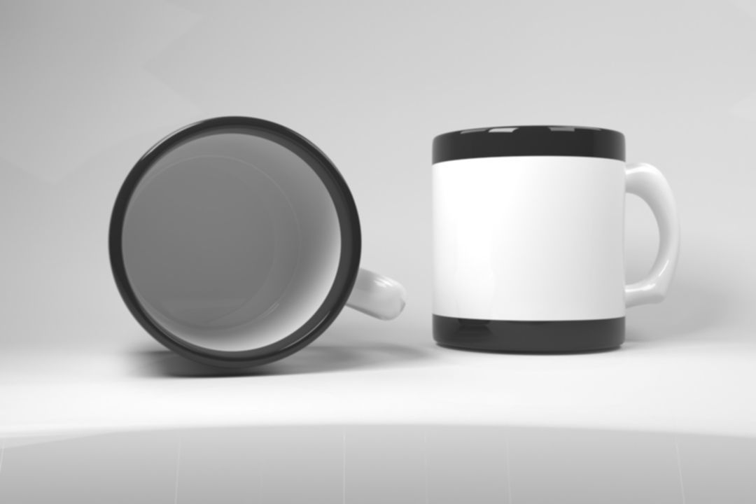  Black and white cup  3D model_4