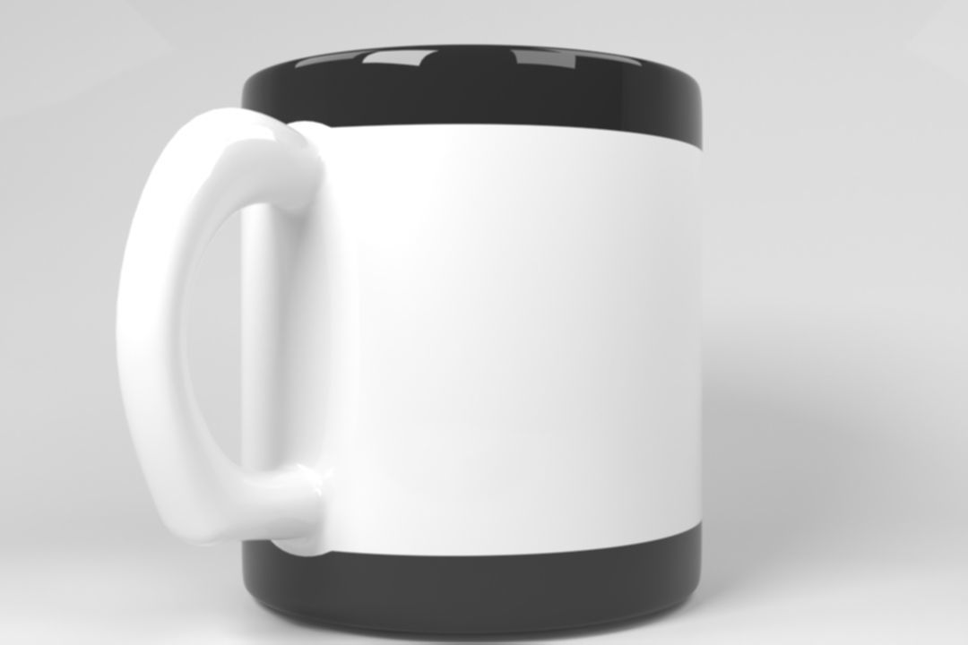  Black and white cup  3D model_2