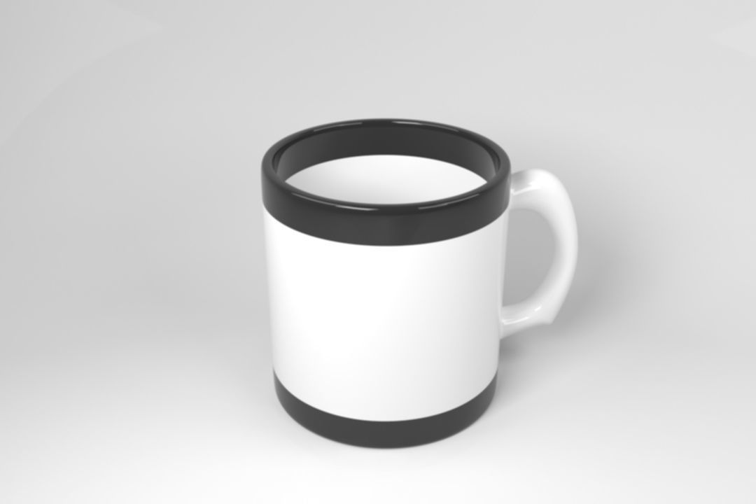  Black and white cup  3D model_1
