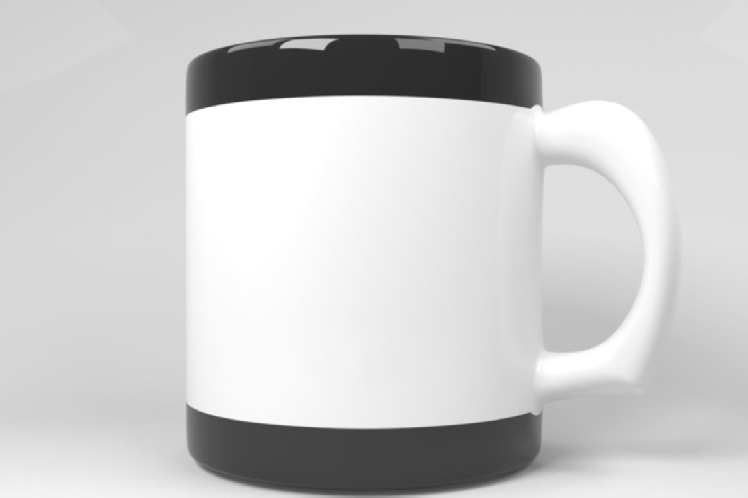  Black and white cup  3D model_3