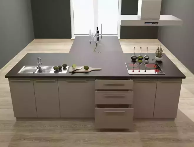 Island Kitchen 3D model