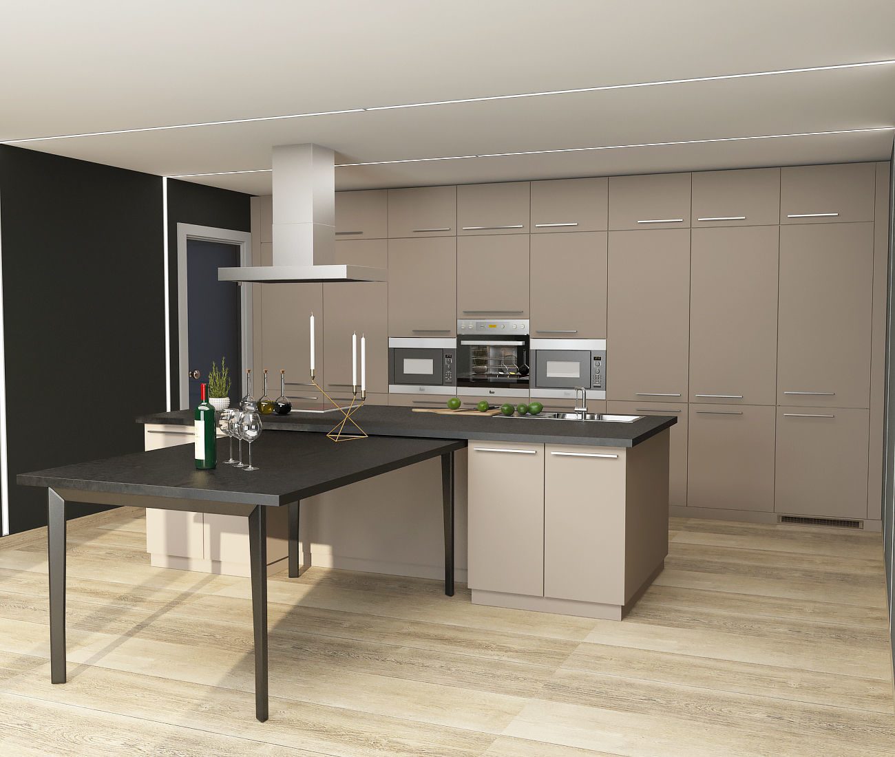 Island Kitchen 3D model_2