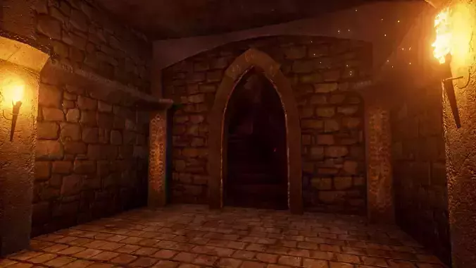 Modular Dungeon PBR Low-poly 3D model