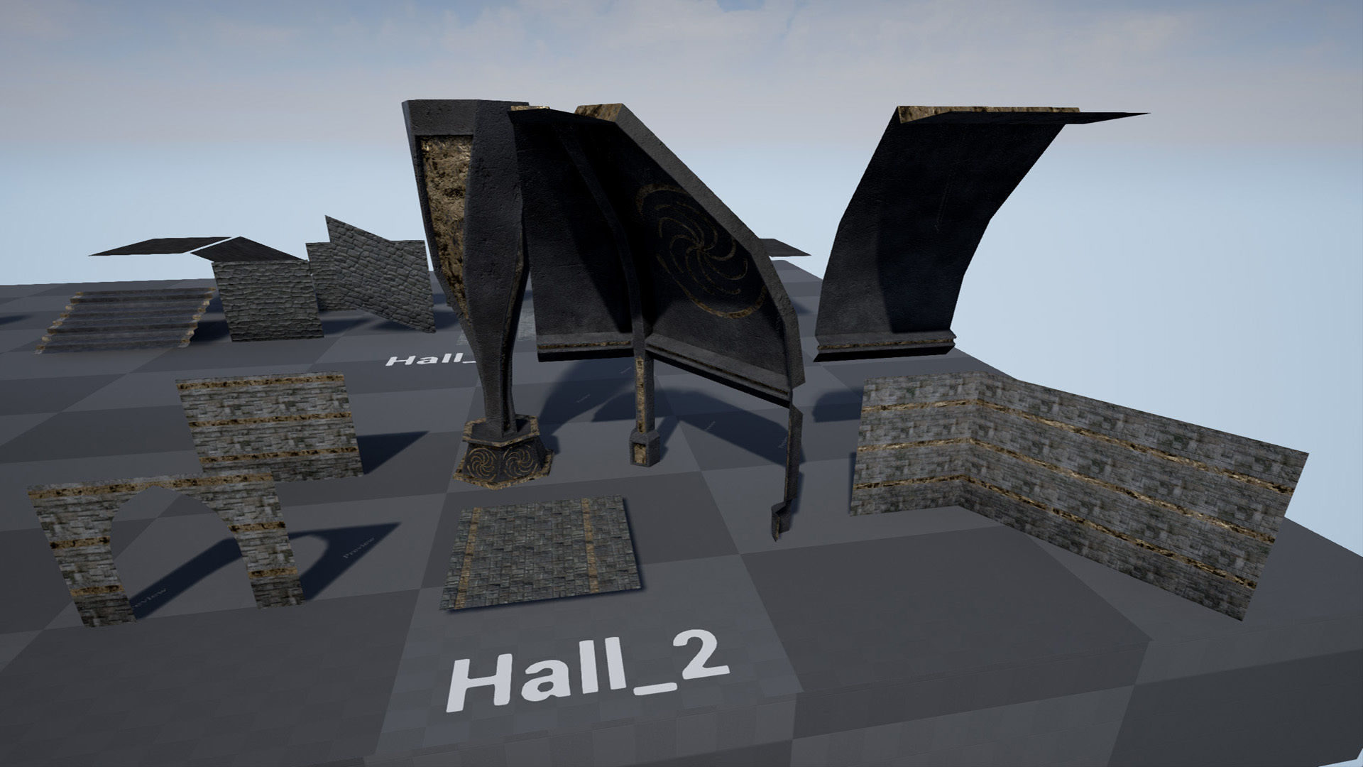 Modular Dungeon PBR Low-poly 3D model_13