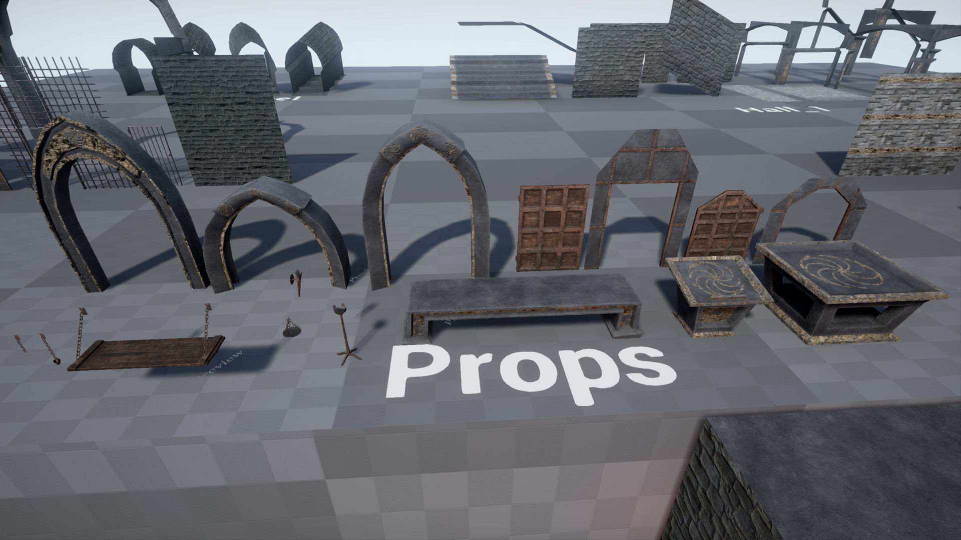 Modular Dungeon PBR Low-poly 3D model_14