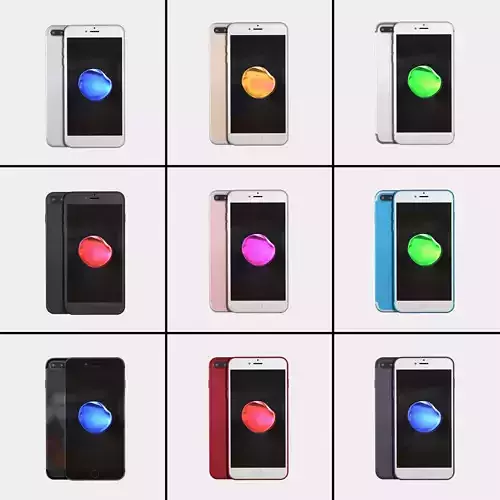iPhone 7 Plus 4K Textures 9 Colors 3D model