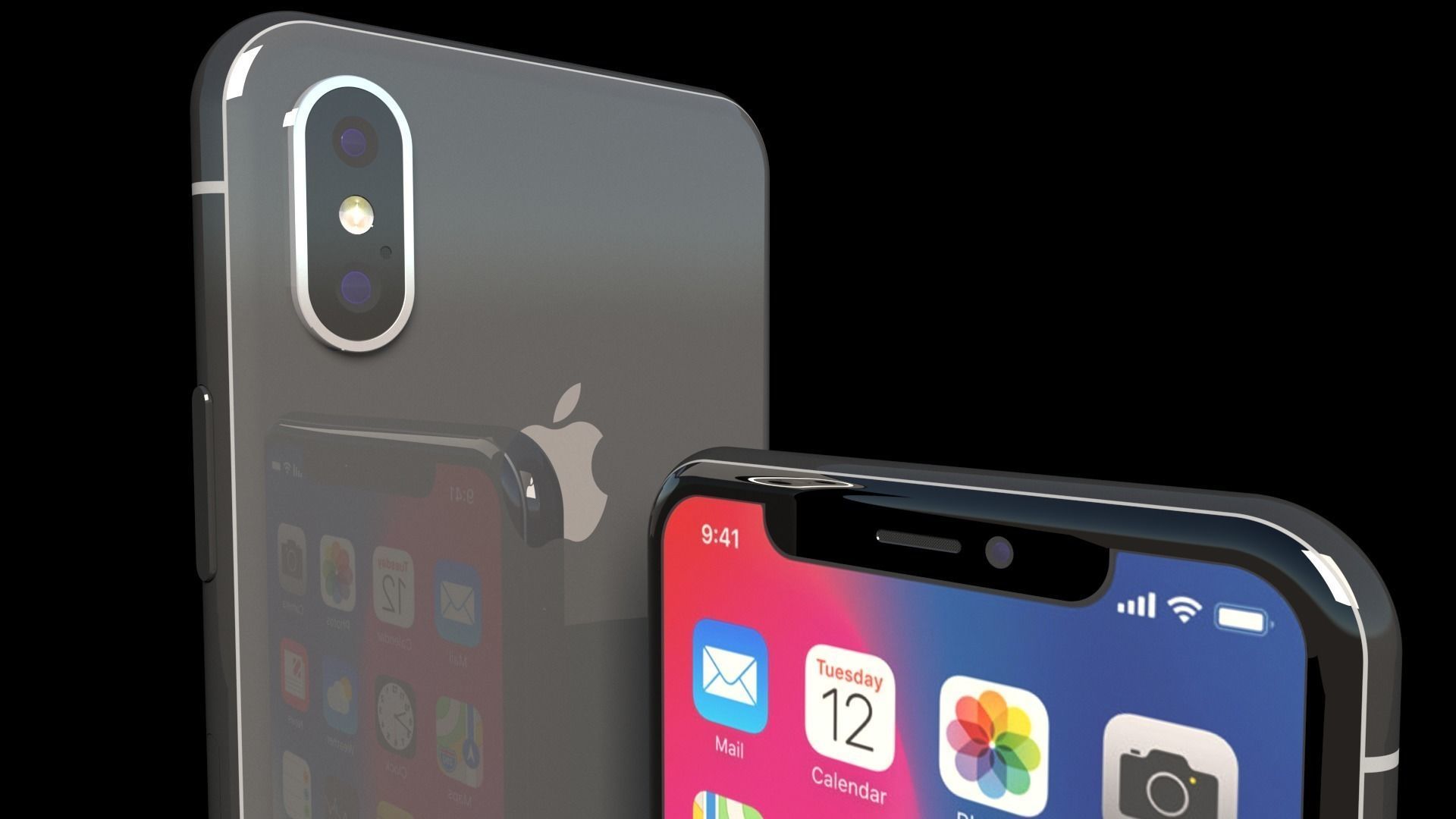 Apple iPhone X Ten 2017 3D model_3