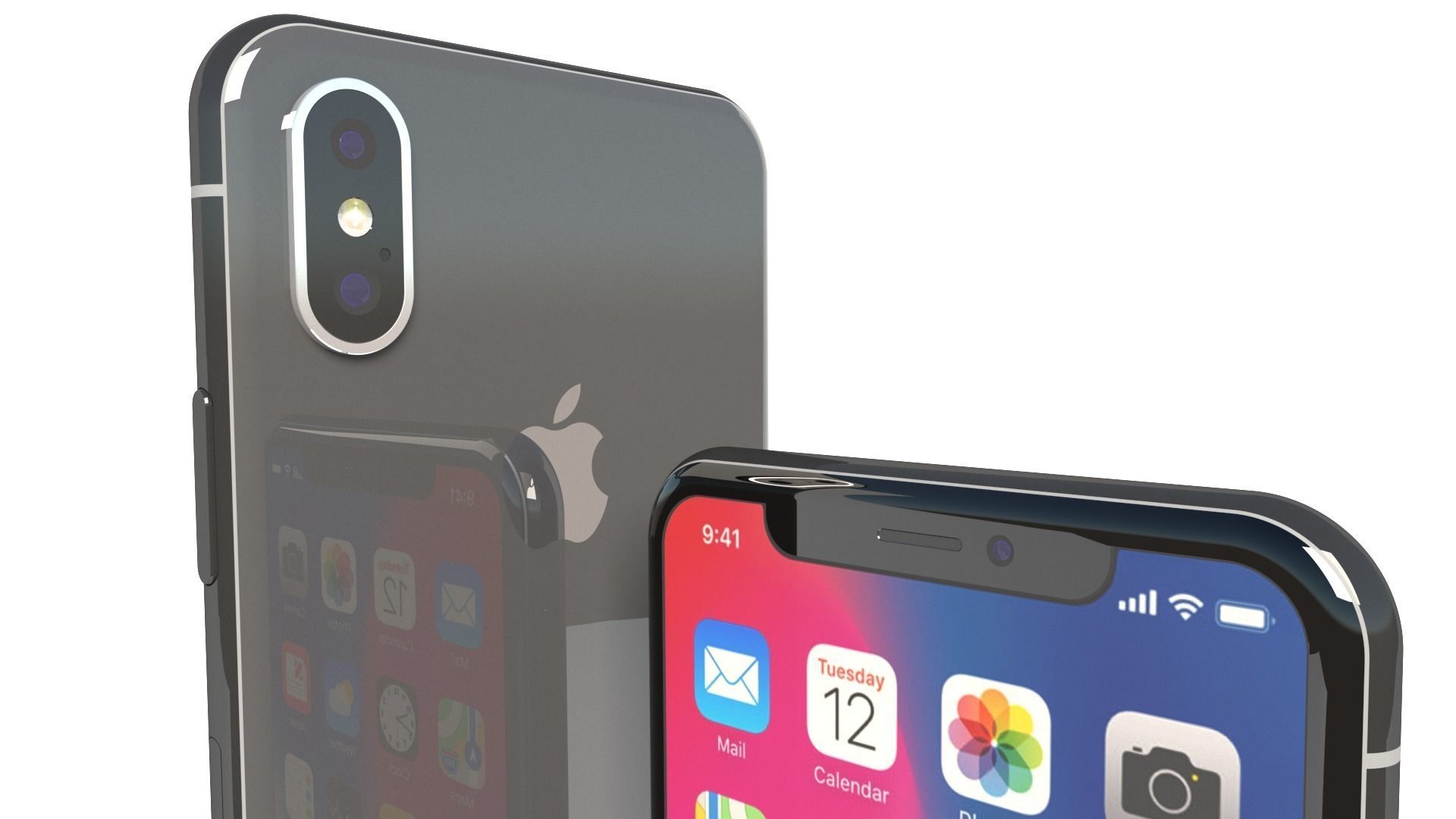 Apple iPhone X Ten 2017 3D model_8