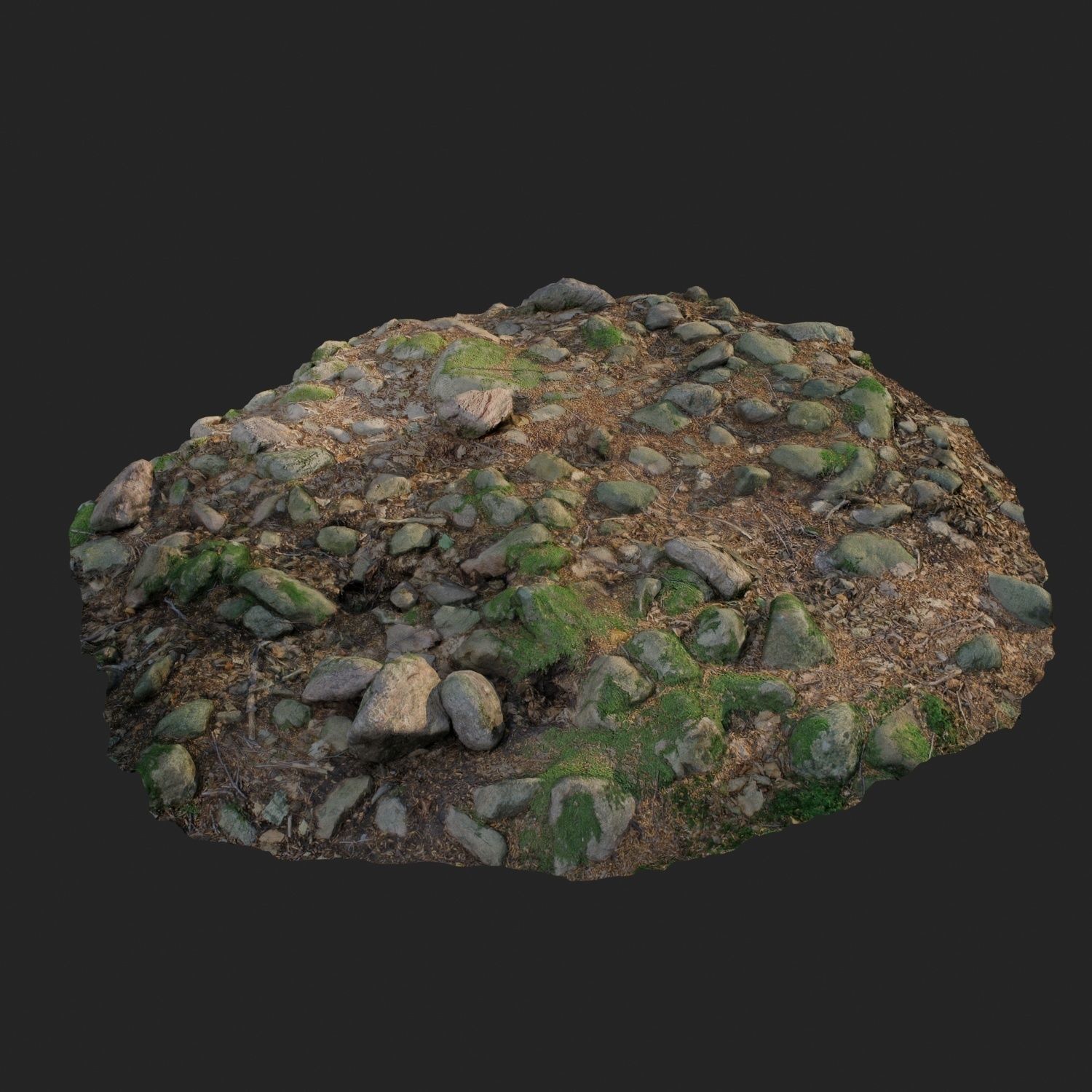 3d scanned nature stone 017 Low-poly 3D model_3
