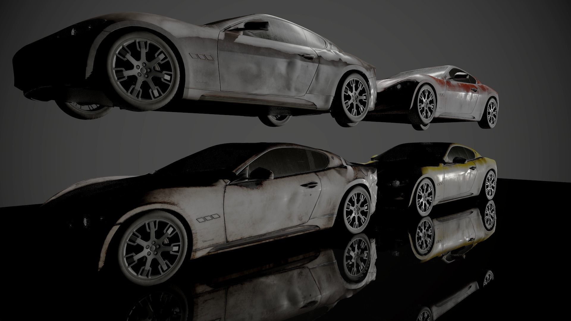 Maserati GT Low-poly 3D model_1
